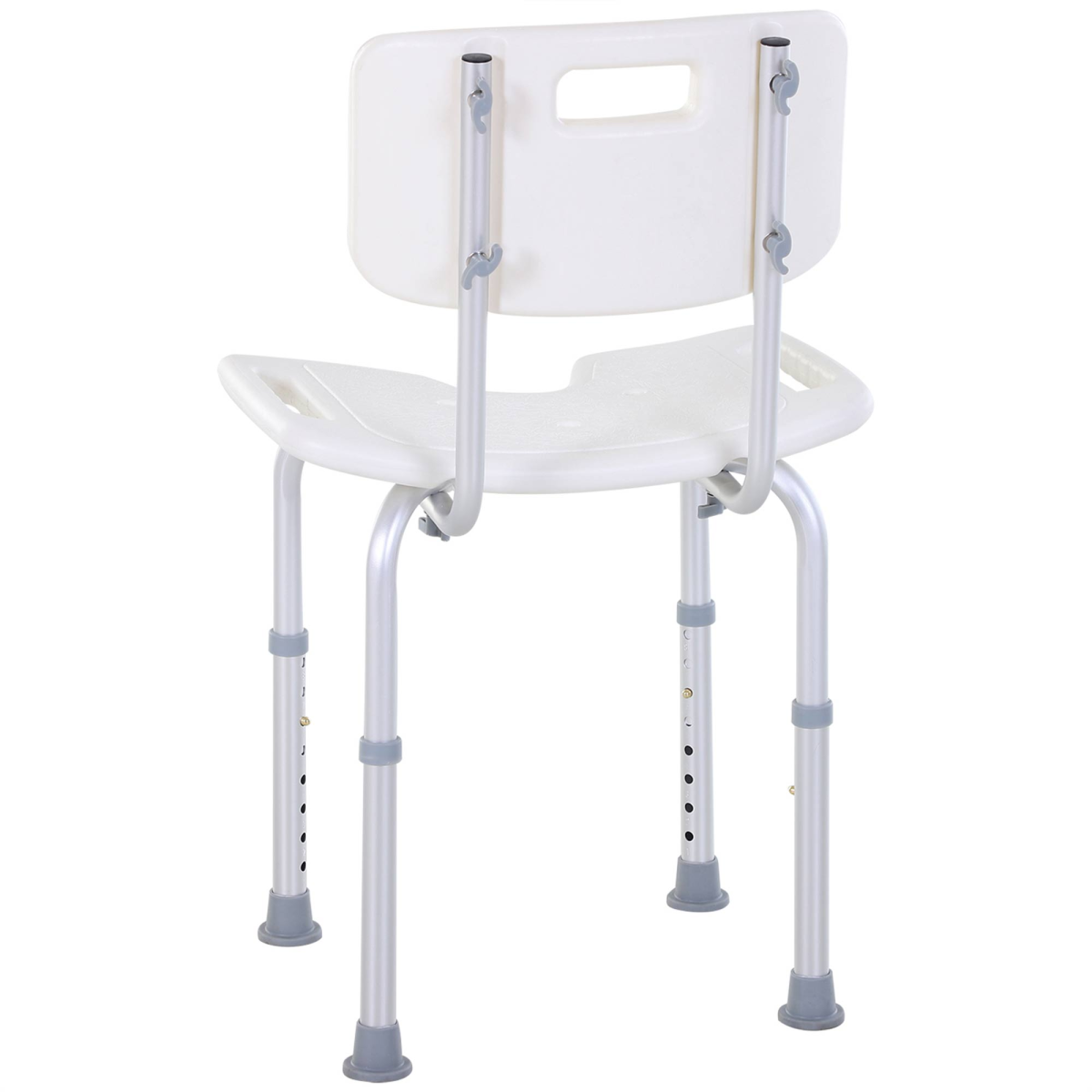 HOMCOM Adjustable Aluminum Shower Bath Stool Spa Chair Non-Slip Feet, Handle