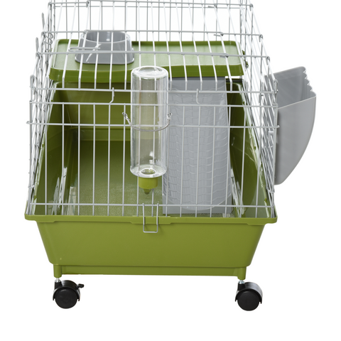 89cm Small Animal Home Cage for Rabbit Ferret Chinchilla w/ Wheels Green