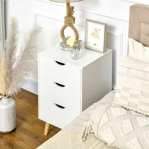 HOMCOM Chest of Drawers, 3 Drawer Unit Storage Chest Bedroom Living Room