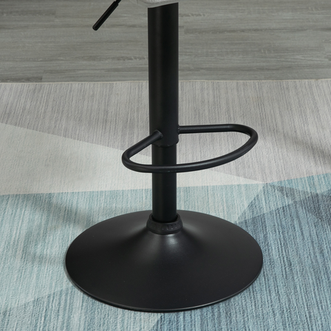 Bar Stool Set of 2 Fabric Adjustable Height Counter Chairs Light Grey