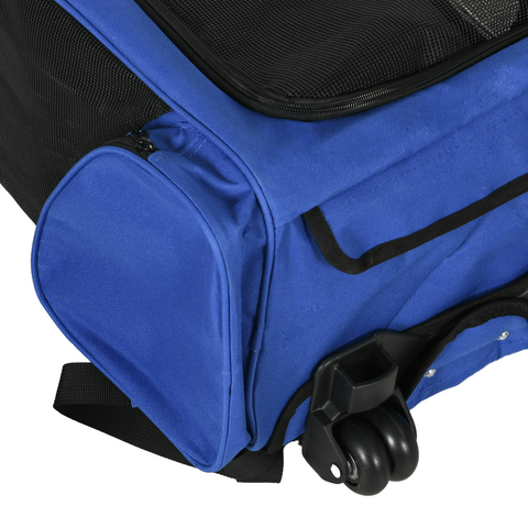 Pet Travel Backpack Bag Cat Puppy Dog Carrier w/ Trolley and Telescopic Wheel