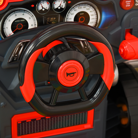 Kids Truck Engine Toy Set w/ Horn, Light, Car Key for 3-5 Years Old Red