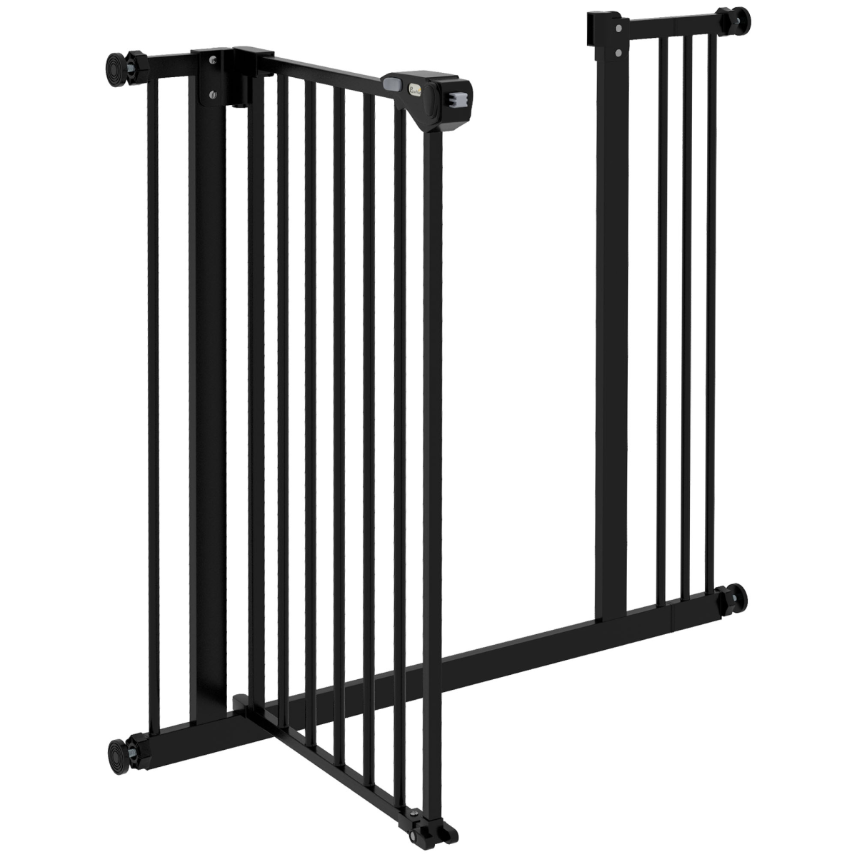 PawHut Adjustable Safety Gate w/ 1 Extensions and Four Adjustable Screws, Black