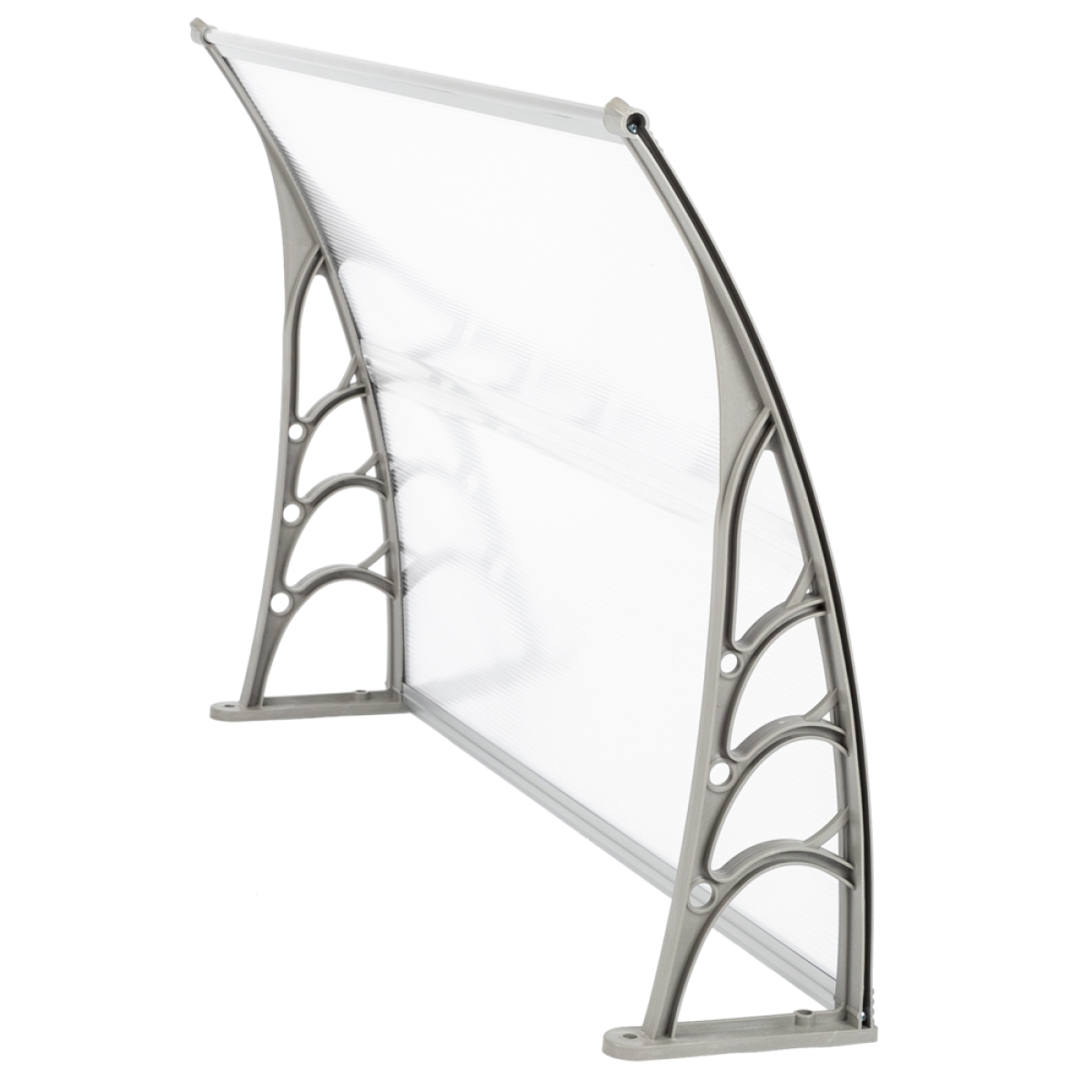 HT-120 x 80 Household Application Door & Window Rain Cover Eaves Canopy White & Gray Bracket