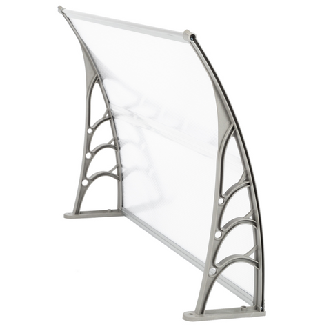 HT-120 x 80 Household Application Door & Window Rain Cover Eaves Canopy White & Gray Bracket