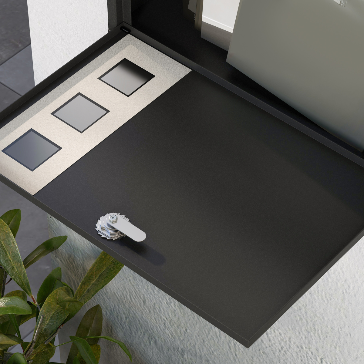 HOMCOM Wall Mounted Letterbox Mailbox with Windows and Keys Easy to Install