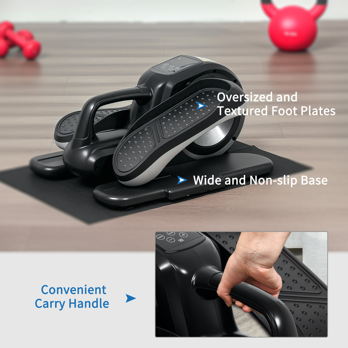 SPORTNOW Mini Elliptical Machine, Seated Pedal Exerciser w/ Remote Control