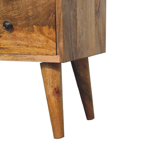 Artisan Furniture Solid Wood Classic Oak-ish Coffee Table, 2 Drawers & 1 Open Slot, Beige