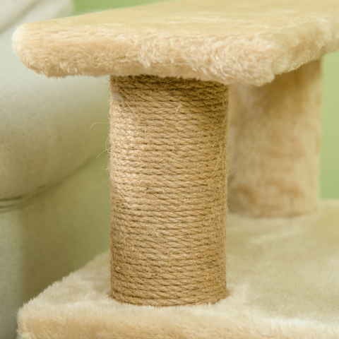 PawHut Dog Steps for Bed 4 Step Pet Stairs Cat House with Detachable Cover