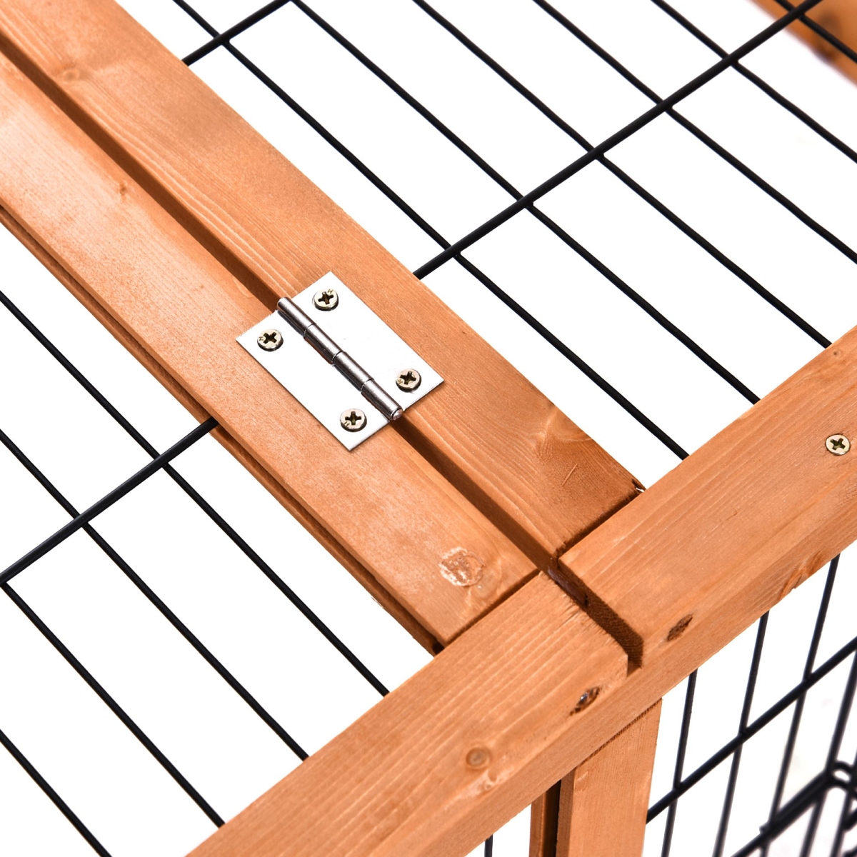 Wooden Rabbit Hutch Detachable Pet House with Openable Run & Roof