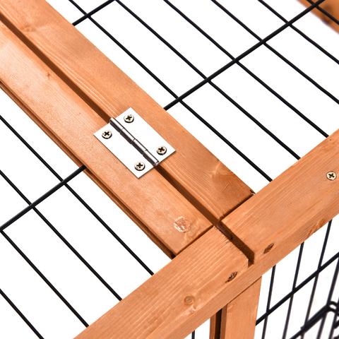 Wooden Rabbit Hutch Detachable Pet House with Openable Run & Roof