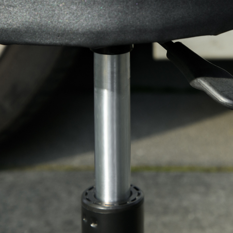 HOMCOM Pneumatic Adjustable Mechanic Stool with Tool Tray and Wheels