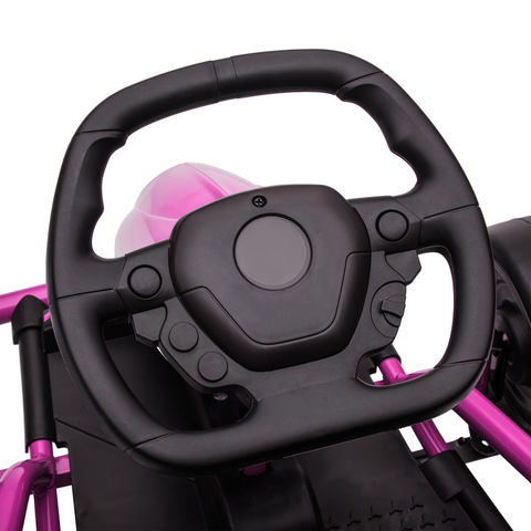 HOMCOM 24V Electric Go Kart for Kids with Music, Horn Honking, Slow Start