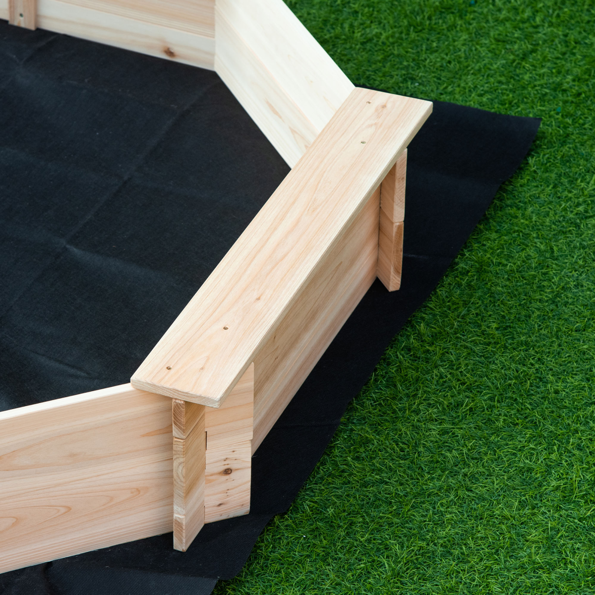 Kids Wooden Sand Pit Children Sandbox with Cover Outdoor Playset Outsunny