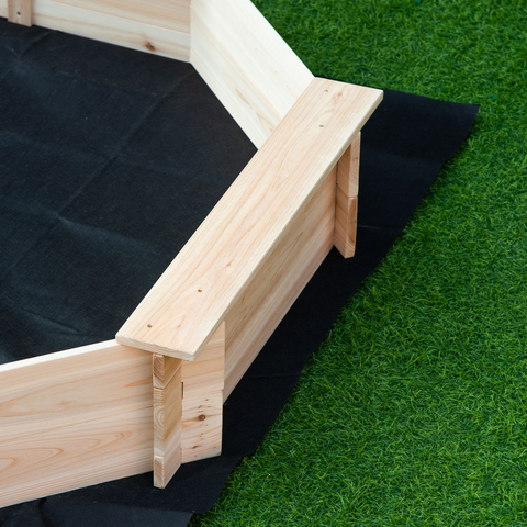 Kids Wooden Sand Pit Children Sandbox with Cover Outdoor Playset Outsunny