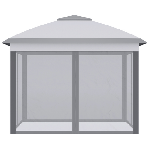Pop Up Gazebo Height Adjustable Canopy Tent w/ Carrying Bag, Grey