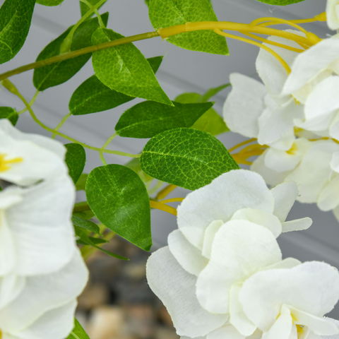 Artificial Realistic White Wisteria Tree Faux Decorative Plant, 160cm HOMCOM