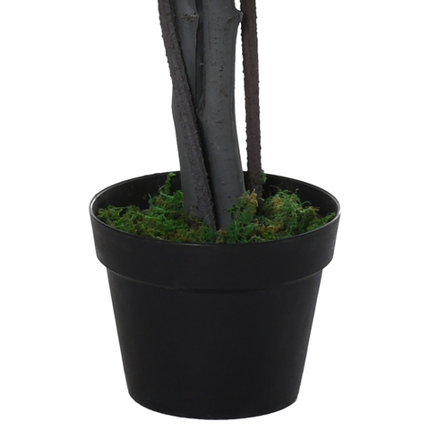 145cm Artificial Banyan Plant Faux Decorative Tree Cement Pot Outsunny