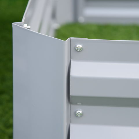 Set of 2 Raised Garden Bed, Galvanized Steel Frame 1m x 1m x 0.3m