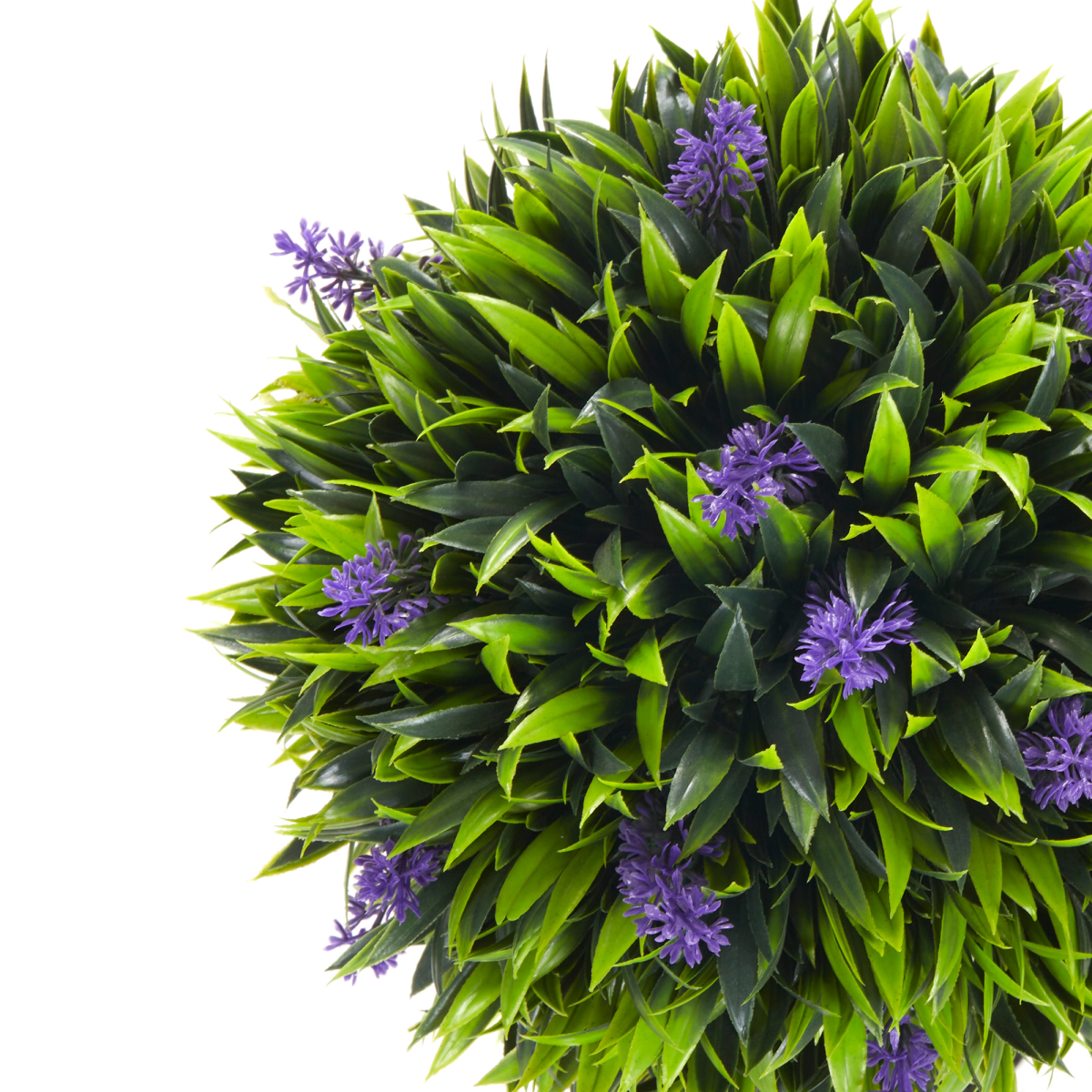 Set of 2 Potted Artificial Plants Ball Tree with Lavender Flowers, 60cm
