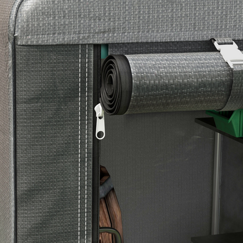 Outsunny 179 x 120cm Temporary Garden Shed, with Weather-resistant Plastic Cover and Accessories - Dark Grey