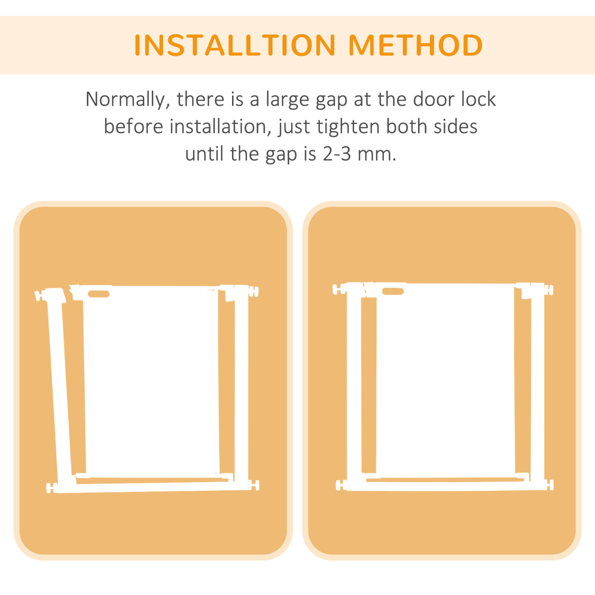 Pressure Fit Safety Gate for Stairs w/ Auto Close 75-82 cm - White Pawhut