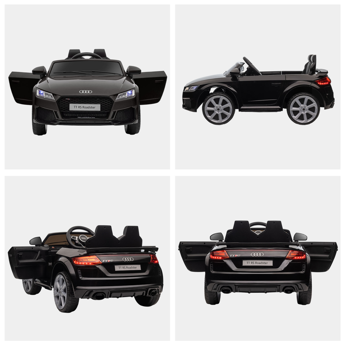 12V Battery Licensed Audi TT Ride On Car w/ Remote Headlight MP3 Black