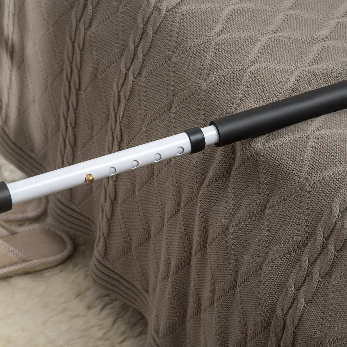 Adjustable Bed Assist Rail Grab Bar for Senior and Disabled White