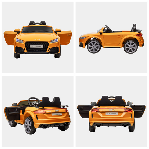 12V Battery Licensed Audi TT RS Ride-On Car w/ Removable Highlights, MP3 Player