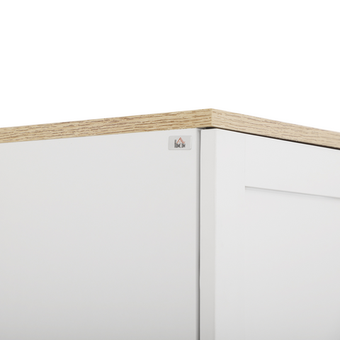 HOMCOM Modern Kitchen Cupboard Storage Cabinet with 4 Shelves, White