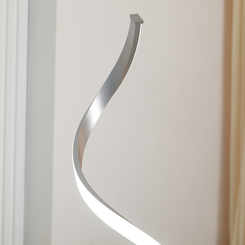 Spiral Floor Lamp for Living Room with 3 Adjustable Brightness, Silver HOMCOM