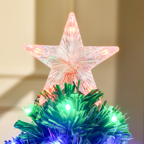 3ft Prelit Artificial Christmas Tree with Multi-Coloured Fiber Optic LED Green