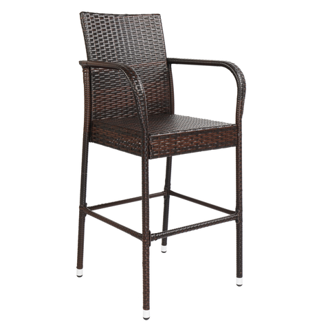 2pcs High Bar Chair Brown Gradient