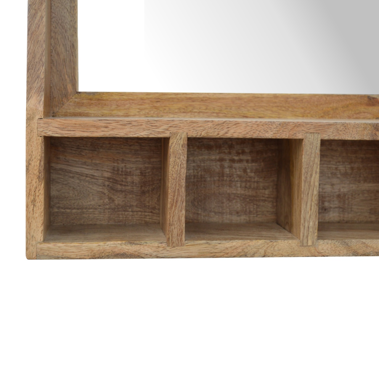 Artisan Furniture Solid Wood 5 Slot Floating Unit with Mirror, Beige