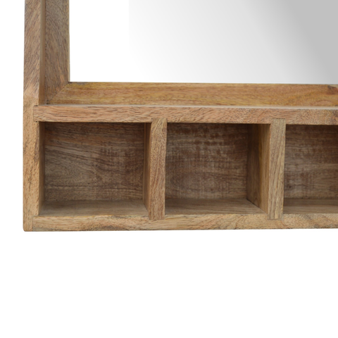 Artisan Furniture Solid Wood 5 Slot Floating Unit with Mirror, Beige