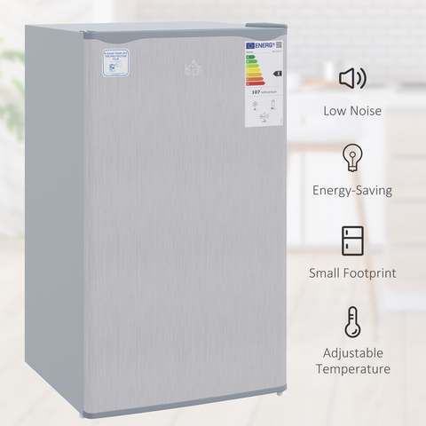 HOMCOM 91L Freestanding Under Counter Fridge with Reversible Door Grey