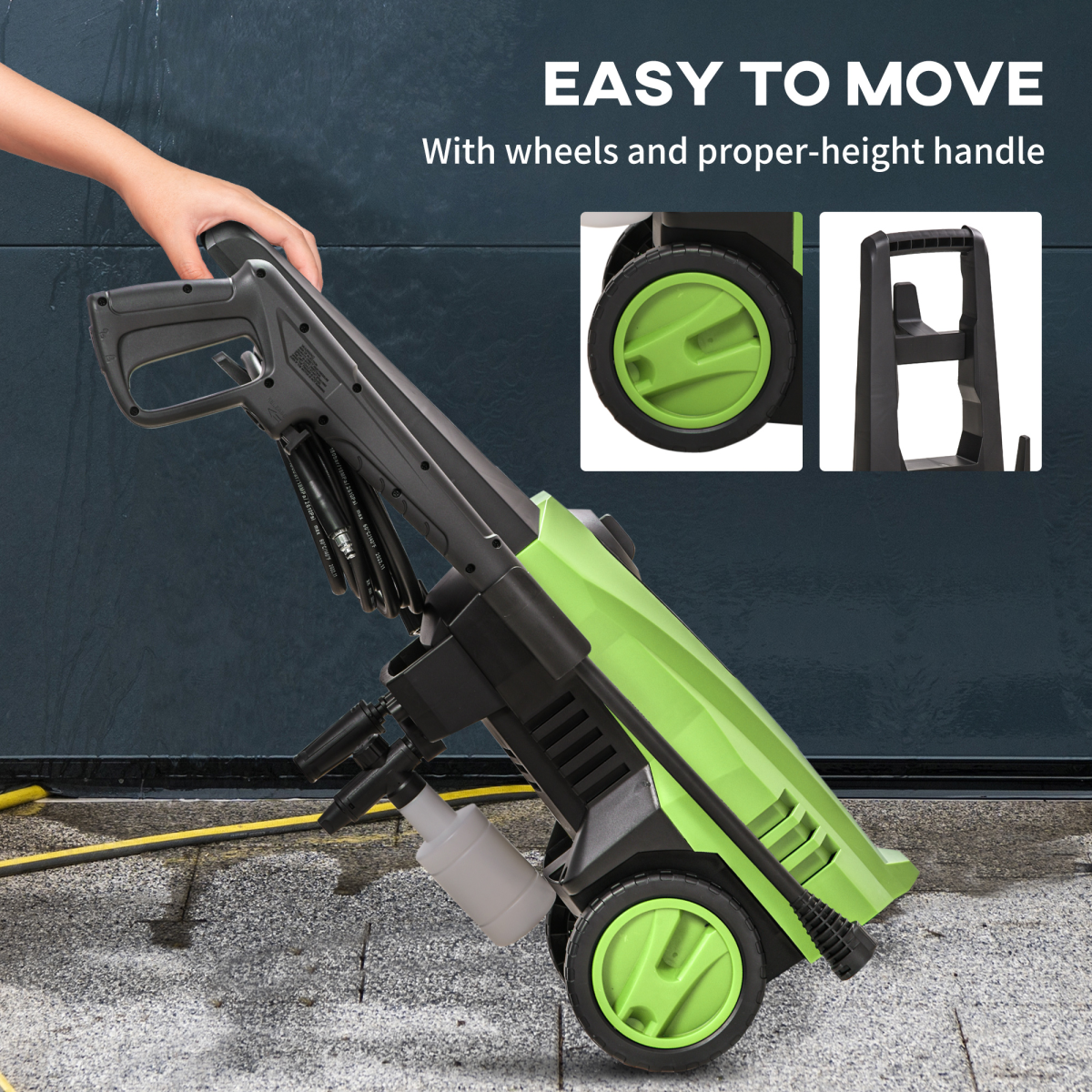 DURHAND High-Performance Power Washer 1800W, 150 Bar, 510 L/h, for Garden, Car