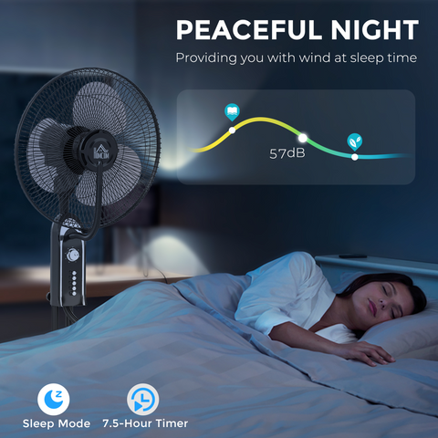 HOMCOM Spray Misting Fan, Pedestal Fan w/ Oscillation, Tilt, 4 Speeds