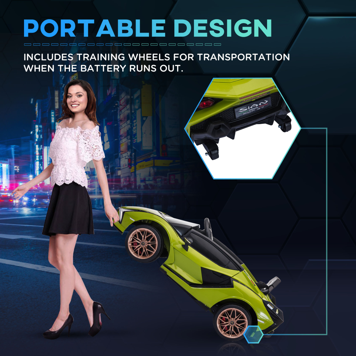 Lamborghini SIAN 12V Kids Electric Ride On Car Toy w/ Remote Control HOMCOM