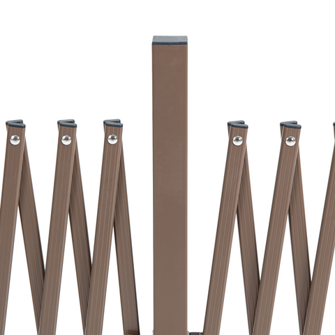 Outsunny Aluminium Alloy Fence Foldable Garden Screen Panel, Dark Brown