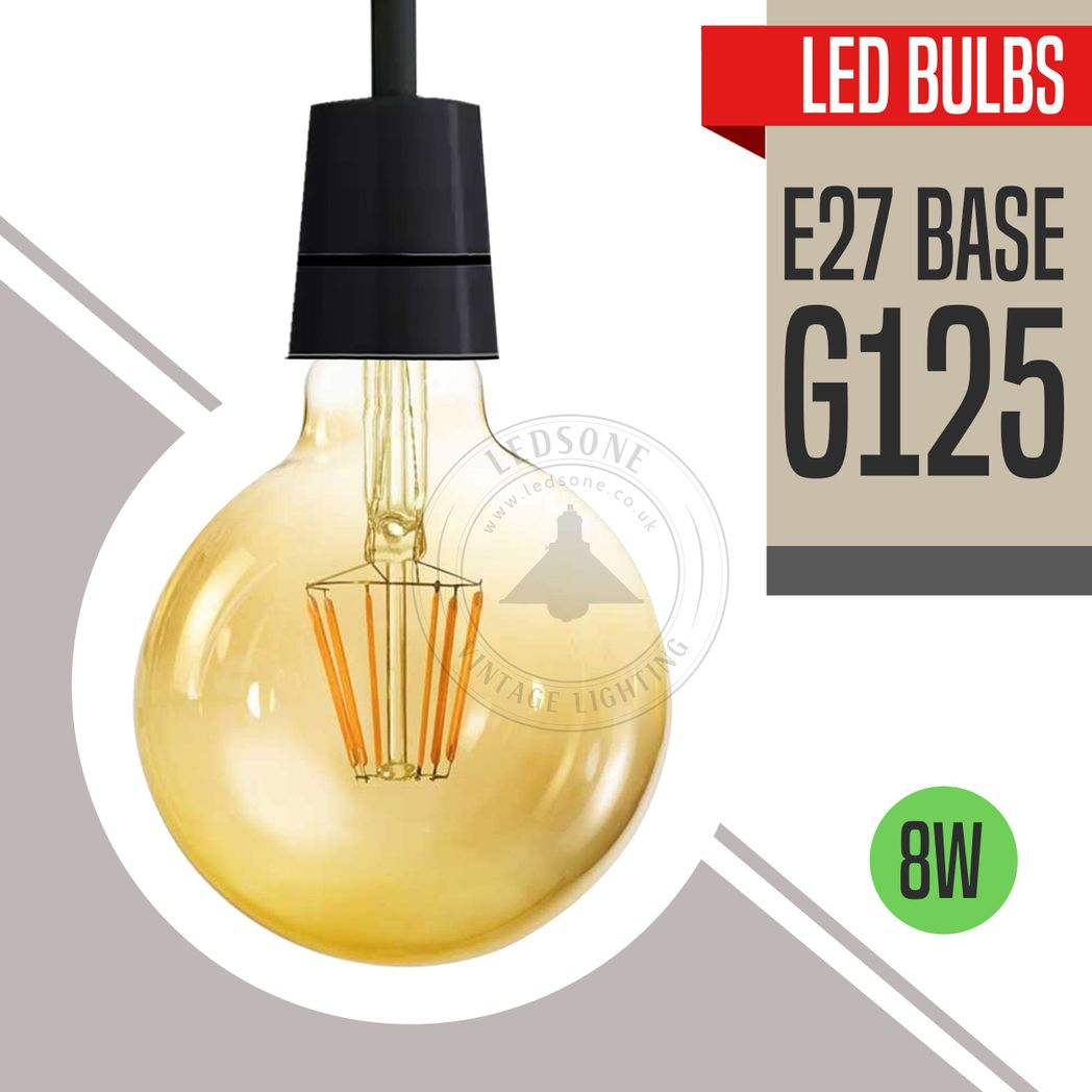 10 Pack E27 LED Edison Dimmable Vintage Amber Glass Warm white 2700K