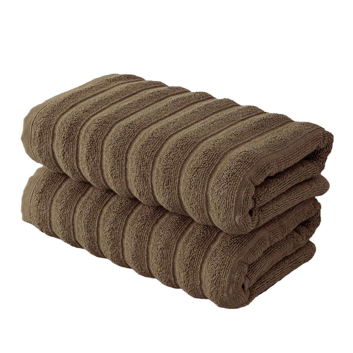 BERIBO Cloud Turkish Towel Set 100% Cotton 620gsm (Truffle Brown, 2 Hand Towels)
