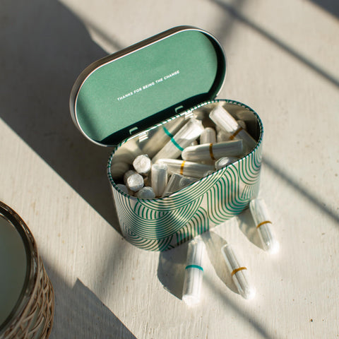 DAME Tampon Storage Tin – Elegant Bathroom Organiser for Tampons and Feminine Care Essentials