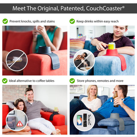 HIT PRODUCTS CouchCoaster® - Couch Armrest Cup Holder, Rosso Red