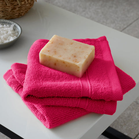 Catherine Lansfield Zero Twist Cotton 30x30cm Face Cloth Pair Hot Pink