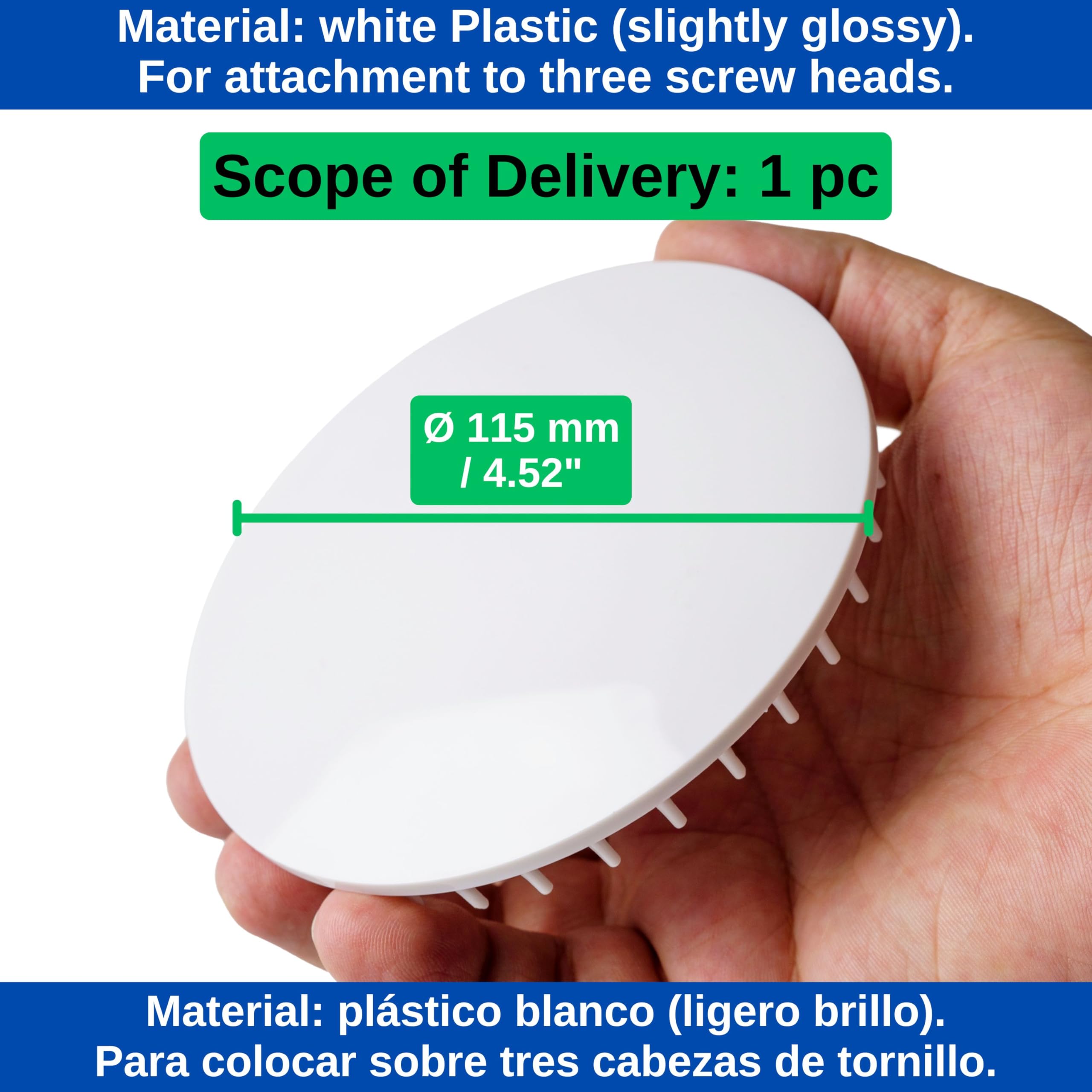 Cover for Shower Drain, Ø 115 mm, Compatible with Viega Tempoplex Drain Set from Year of Construction 2006, Replaces Model 6964.0