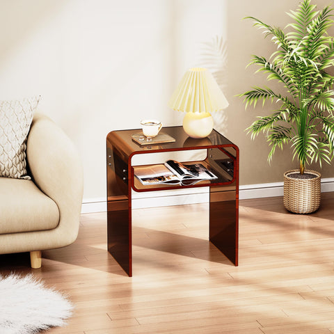 solaround Acrylic Side Table, Dark Brown