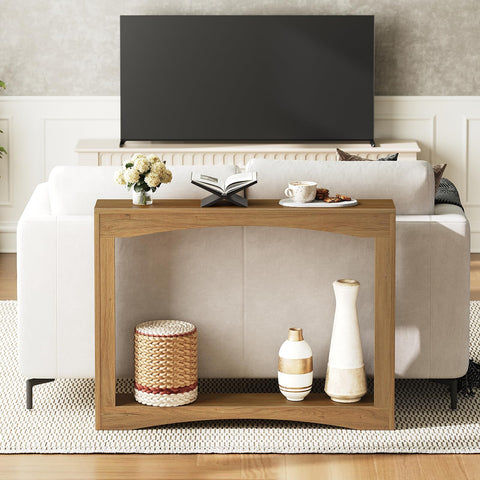 YATINEY Narrow Console Table, 15 cm Thin Entryway Table, Behind Couch Table for Small Spaces, Small Farmhouse Hallway Table, for Living Room, Hallway
