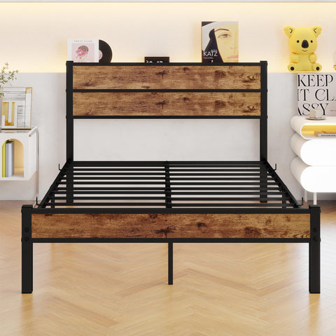 JUISSANO Bed 120 x 200 cm, Bed Frame Children's Bed Metal Bed 120 x 200 cm with Metal Slatted Frame