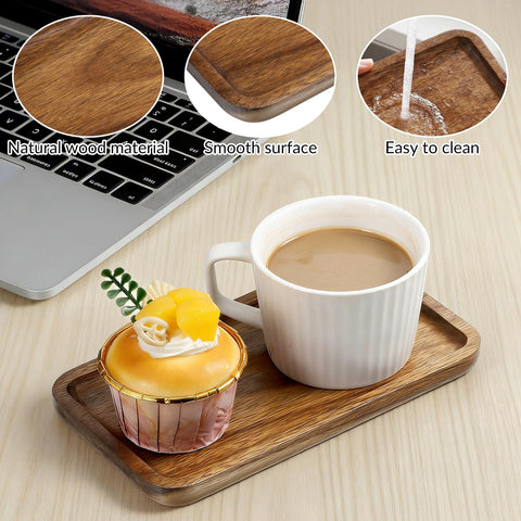 Bathroom Vanity Tray, 7.5 x 4 x 0.6 inch Acacia Wood Soap Dispenser Tray